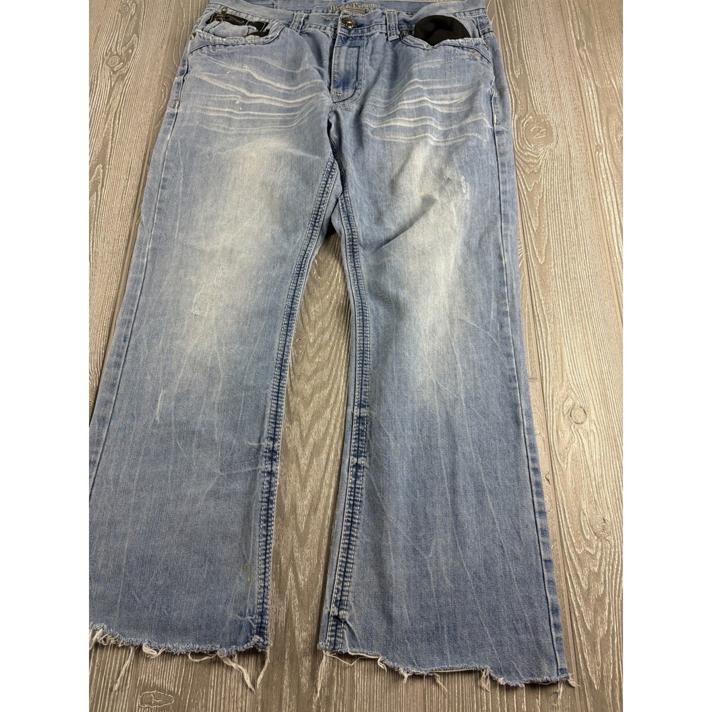 Axe And Crown Jeans Mens 38x30 Blue Distressed Relaxed Straight Denim Pants